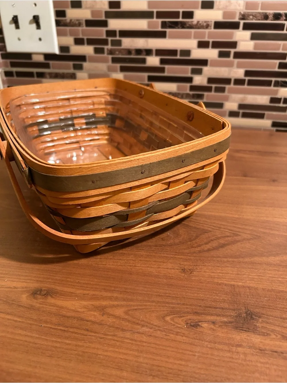 Vintage Longaberger Holiday Cheer Collection Rectangular Picnic Basket